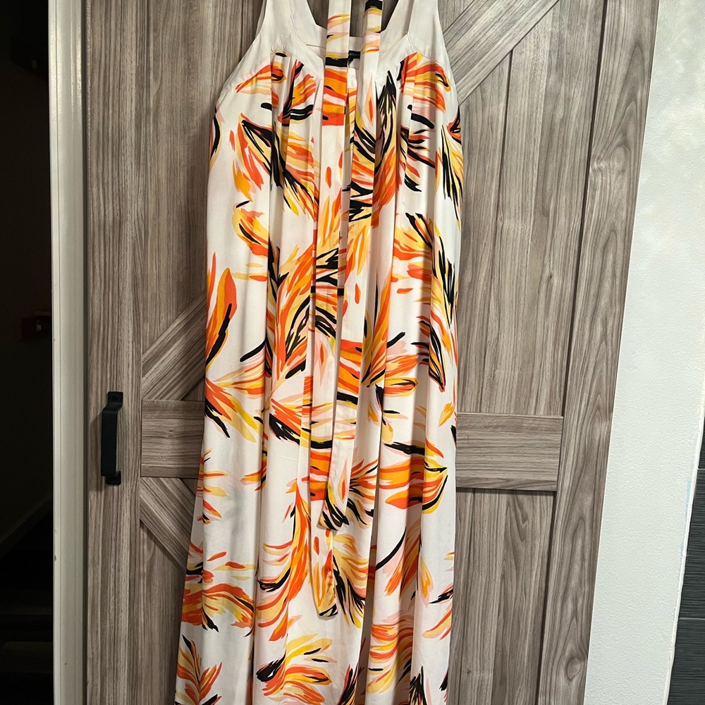Lane Bryant White and Orange Maxi Dress